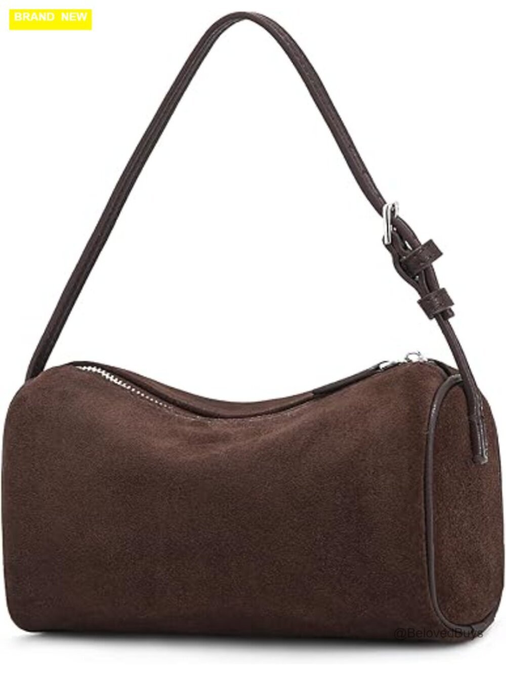 Suede Leather Barrel Crossbody Bag Small Hobo Shoulder Purse